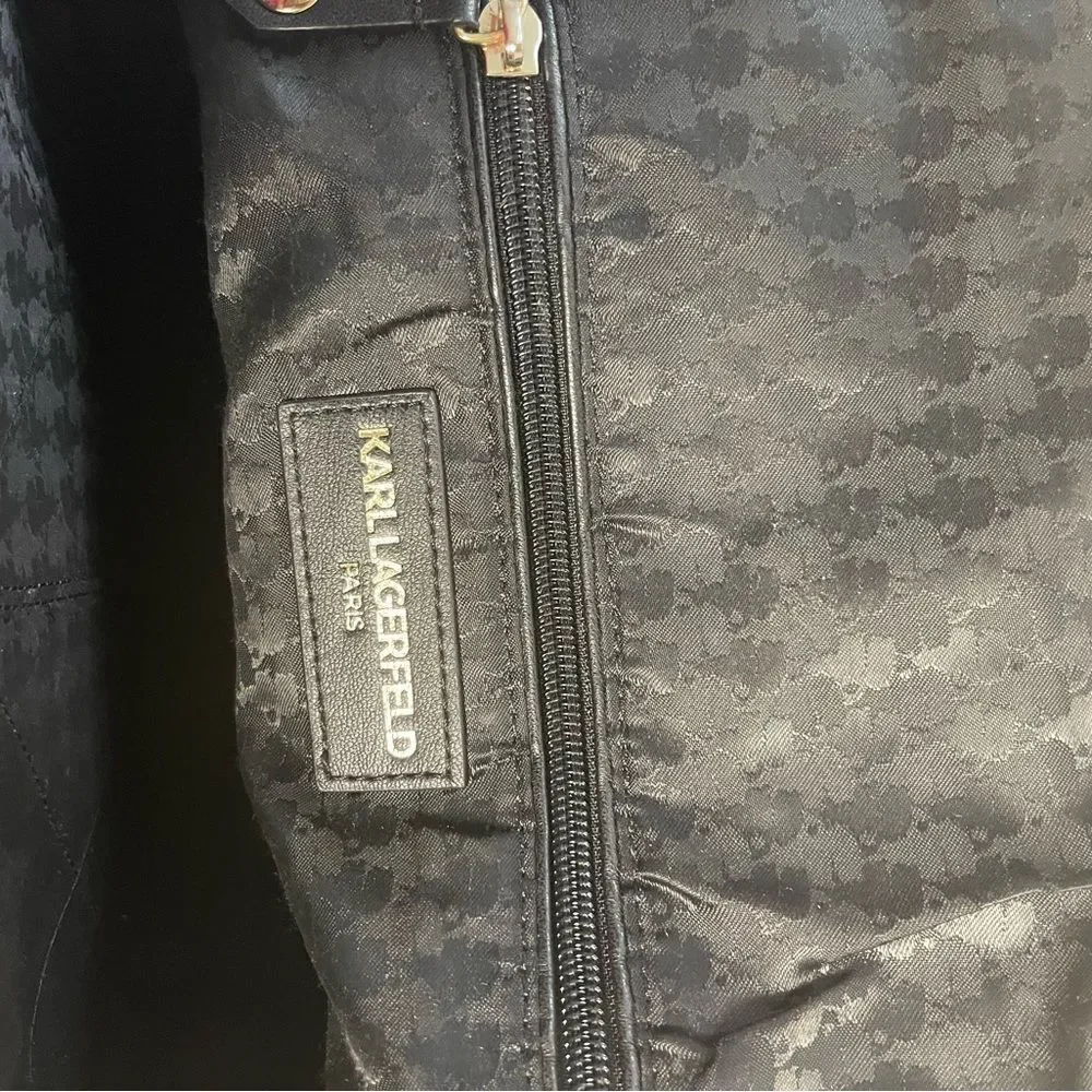 Karl Lagerfeld Navy Blue Nylon Backpack black synthetic straps & Bow